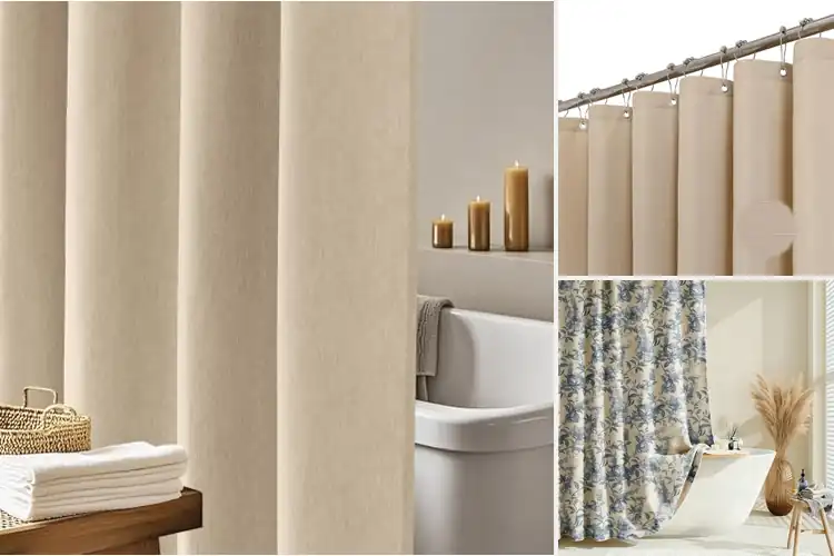 Detailed view of Best Faux Linen Shower Curtain Fabrics