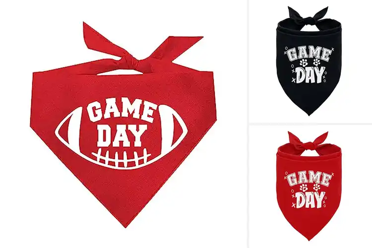Detailed view of Best Game Day Dog Bandanas