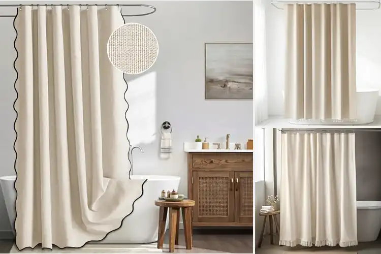 Detailed view of Best Neutral Beige Shower Curtains