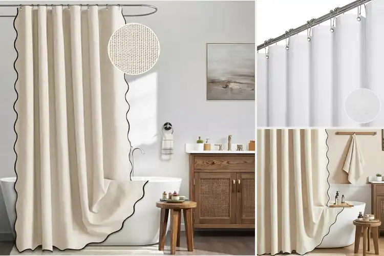 Detailed view of Best Opaque Linen Bath Curtains